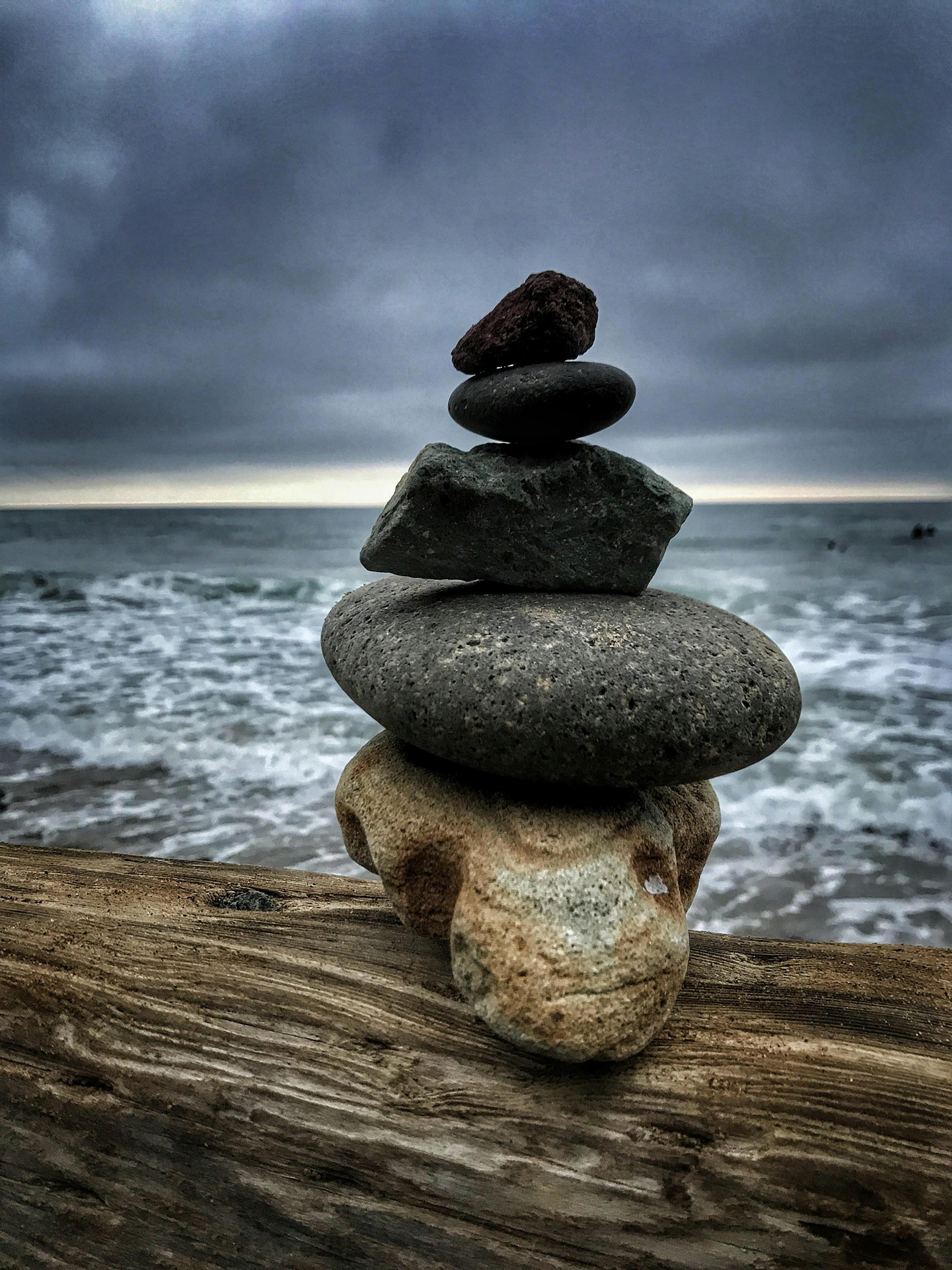 Free stock photo of balance, beach, boulder