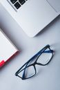 Black Framed Eyeglasses on White Table