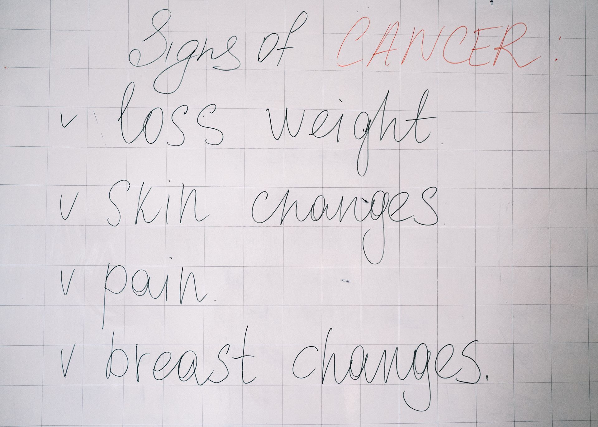 Handwritten List on Paper