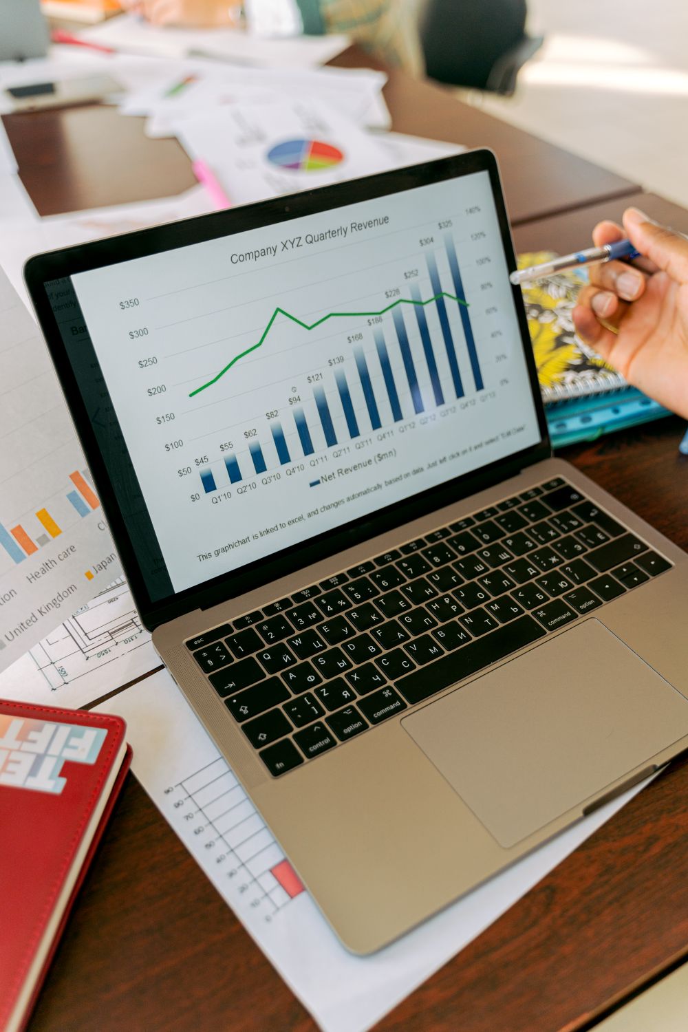 Analytics dashboard on a laptop