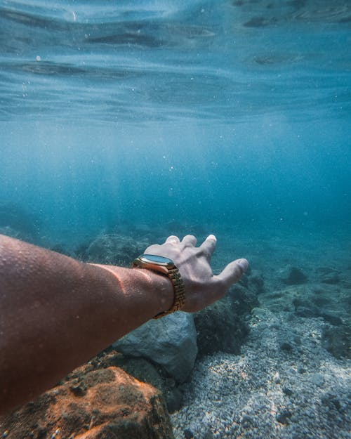 Free Arm Underwater in Sea Stock Photo