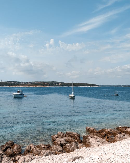 Boats Anchored on the sea