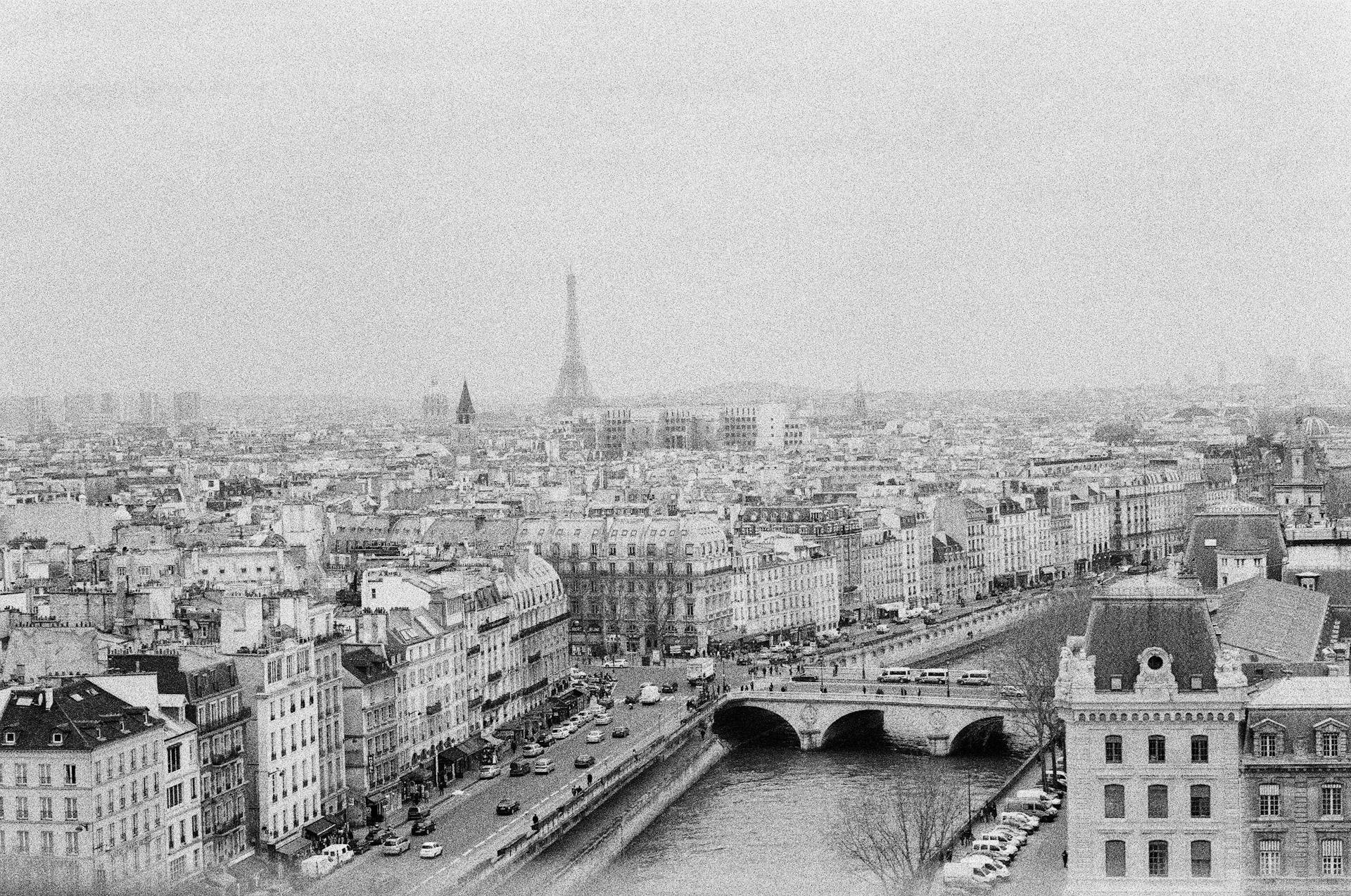 Paris Cityscape with Eifel Tower and River