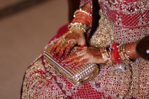 Woman with Henna Tattoos on Hands