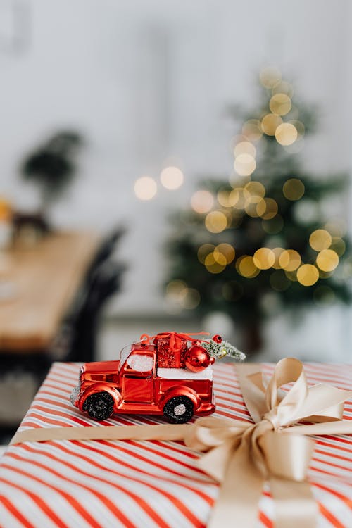 Free Red and White Truck Toy Stock Photo