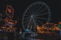 Ferris Wheel With Lights during Night Time