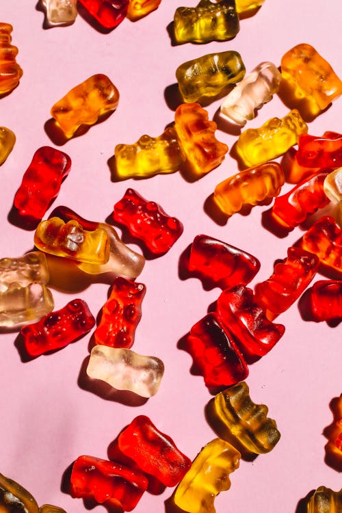 Close-Up Shot of Colorful Gummy Bears