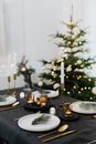 Table Set Before Christmas Dinner