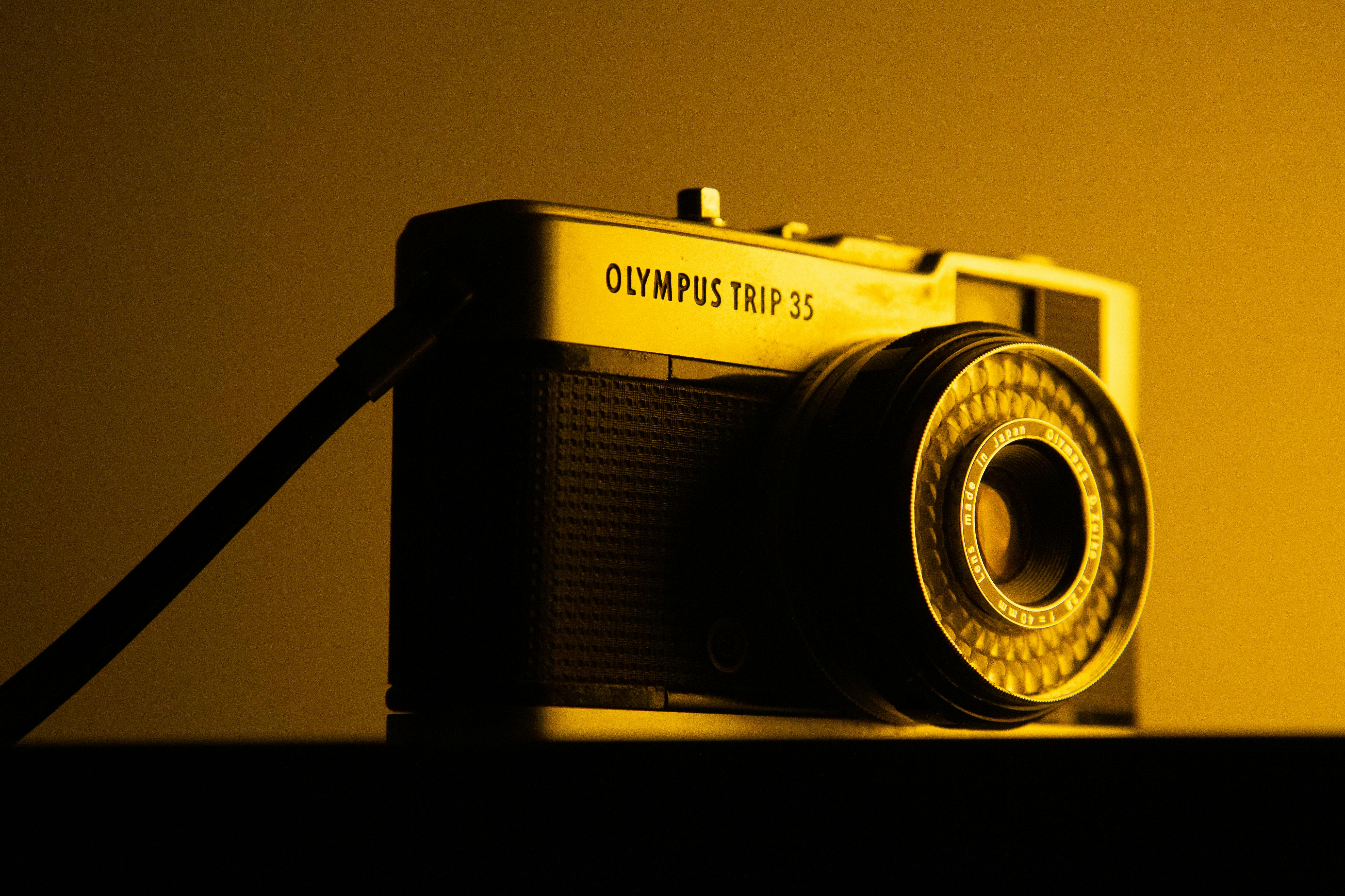 retro photo camera on table