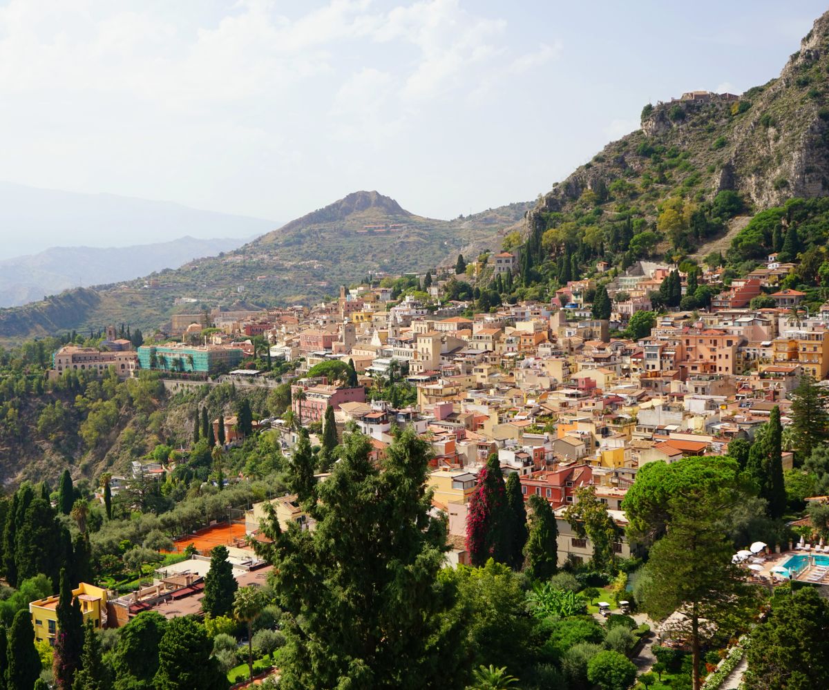 Taormina hillside above the Ionian Sea