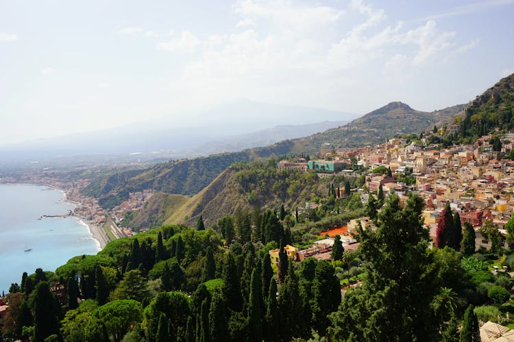 Old Town In Mountains Near Sea