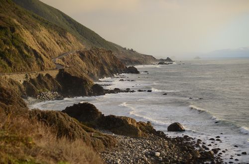 Free Discover the rugged beauty of the Big Sur coastline in California, captured at sunset. Stock Photo