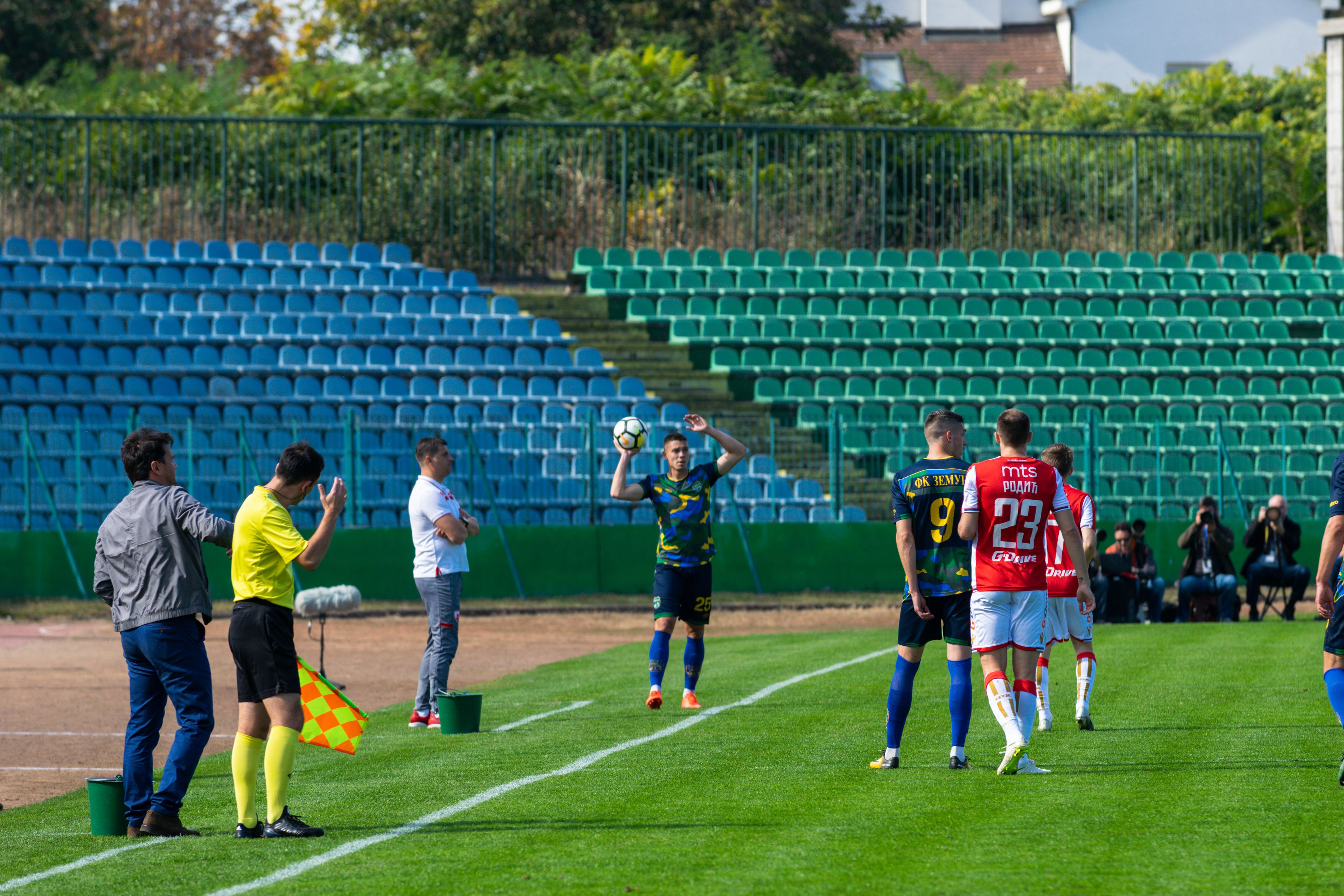 Soccer players in action on the field