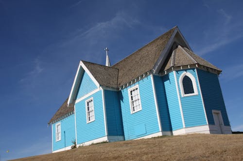 教堂建築, 蓝色的教堂 的 免费素材图片