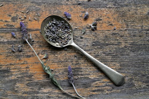 Lavender Seeds on a Spoon