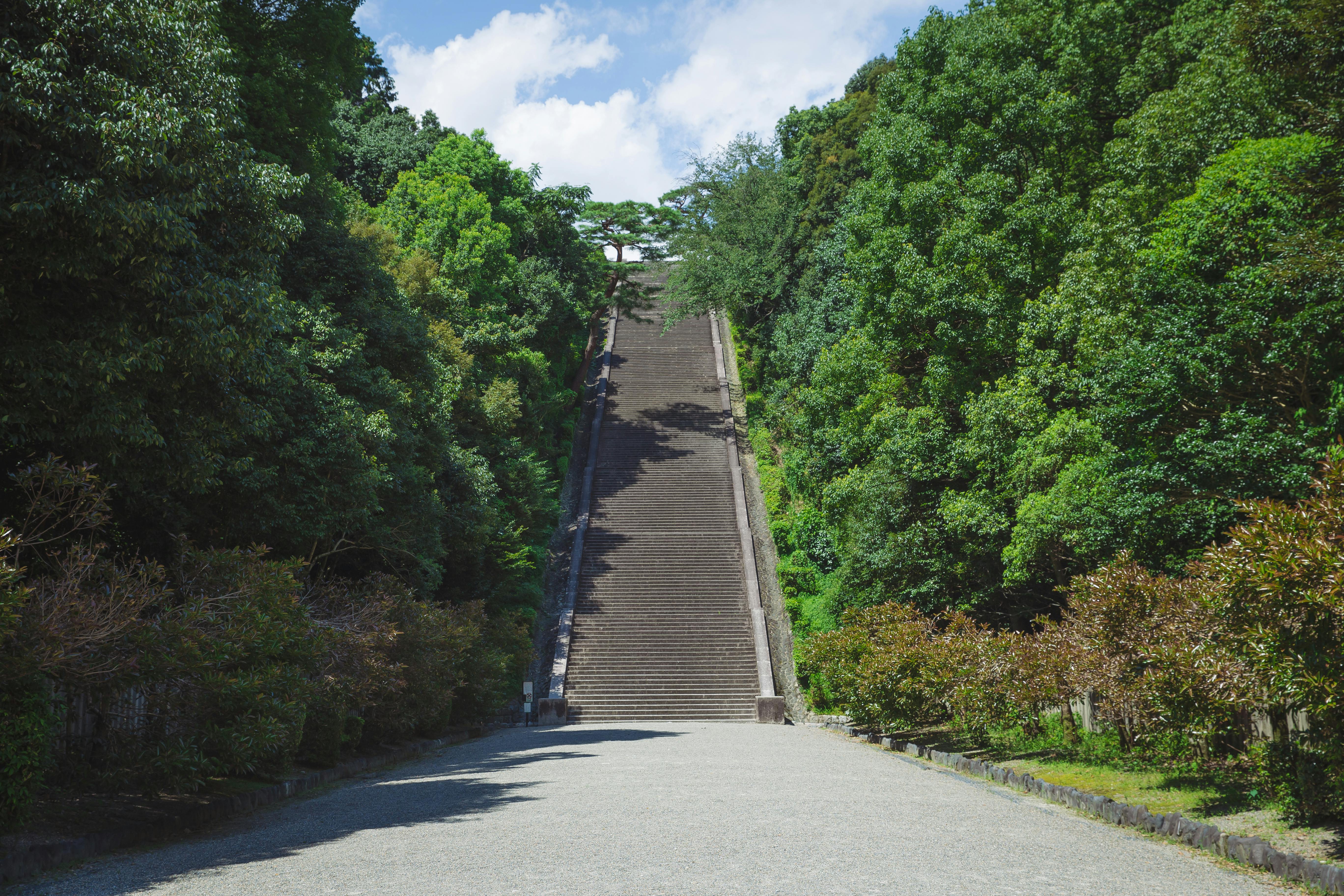 Long Staircase High Way To Heaven Empty Stair Steps Along Cloud In