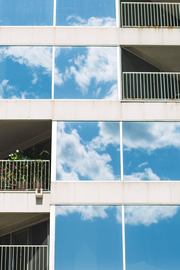 Modern Building With Glass Mirror Windows