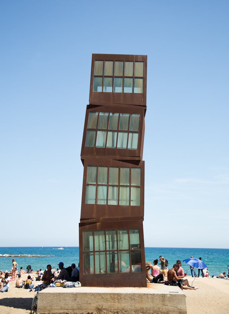 Unusual Structure On Concrete Platform On Beach