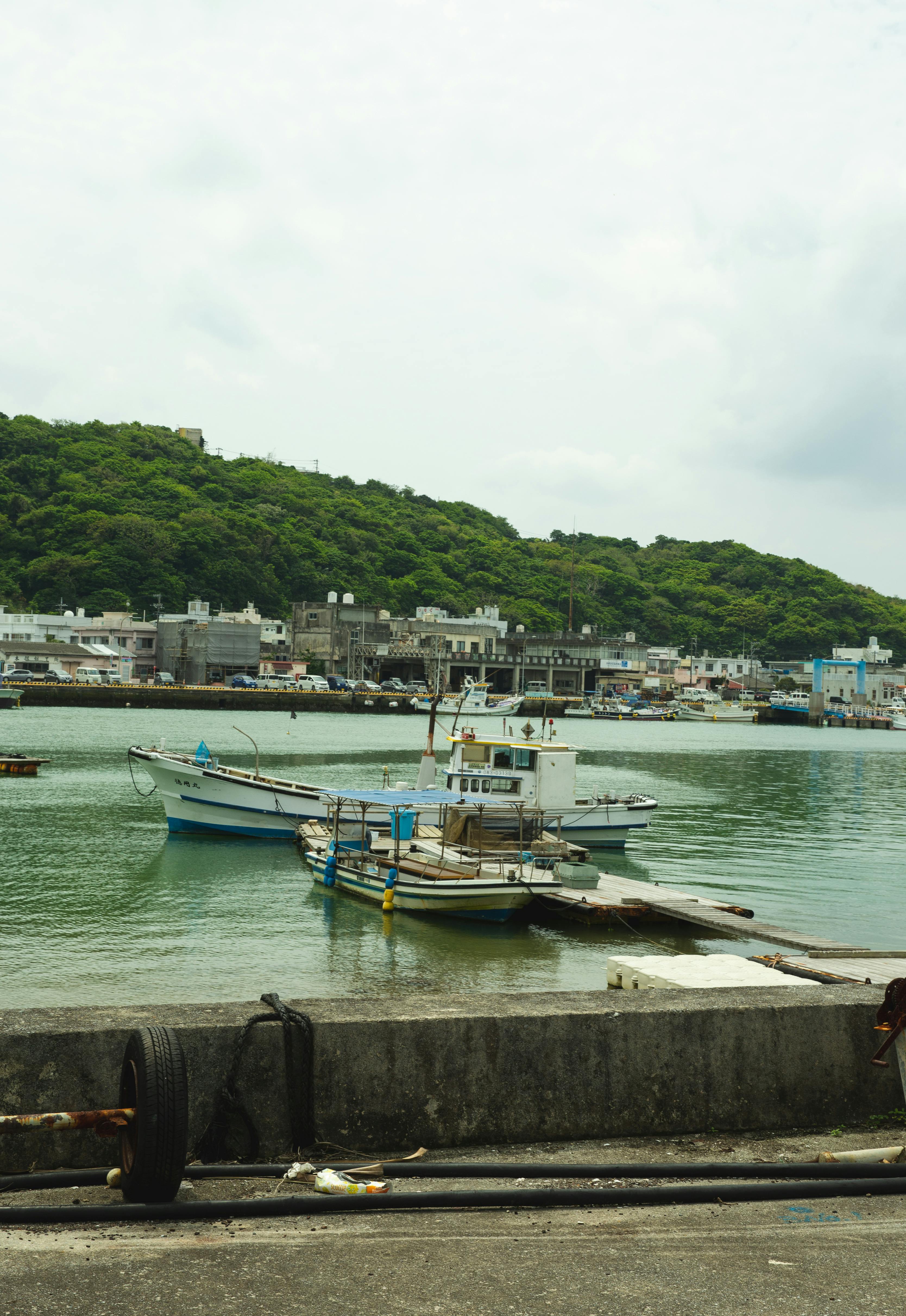 city port with boats on sea