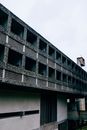 Facade of unfinished residential concrete building