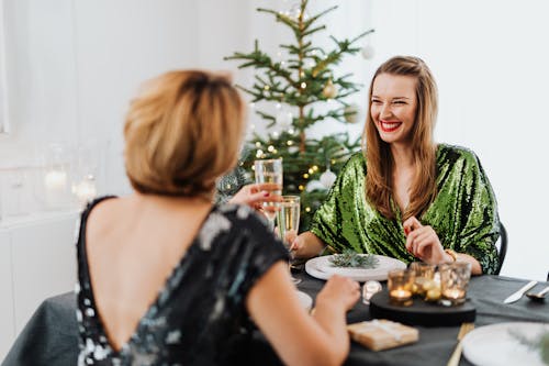 Women Drinking on Cristmas