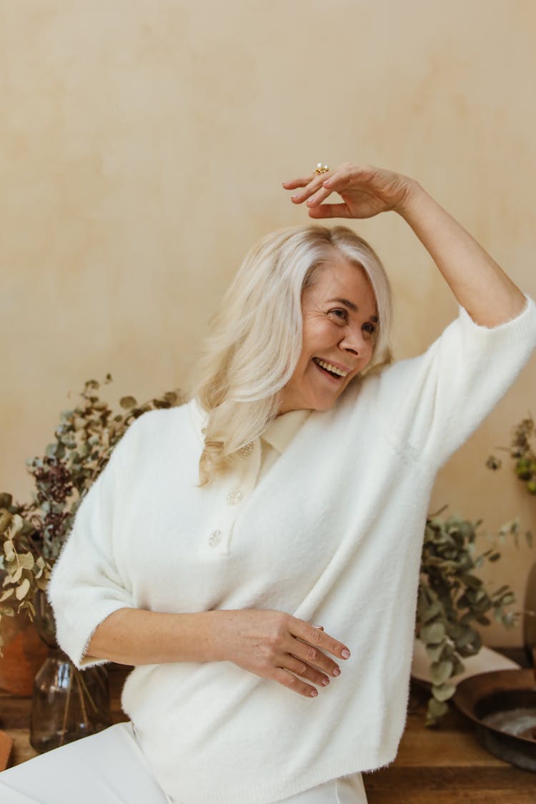 A Portrait Of A Happy Elderly Woman