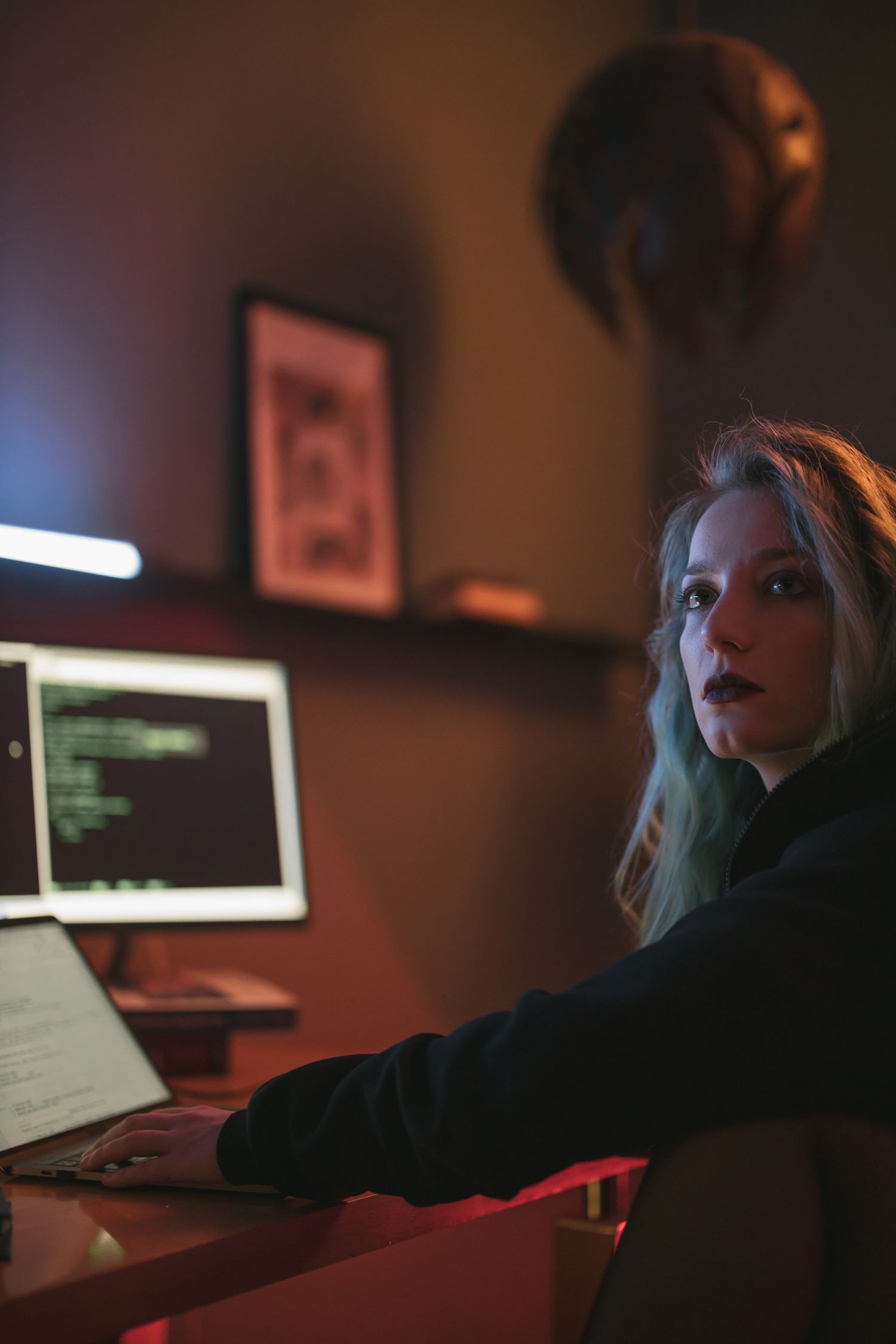 Developer working on code in a focused technical workspace