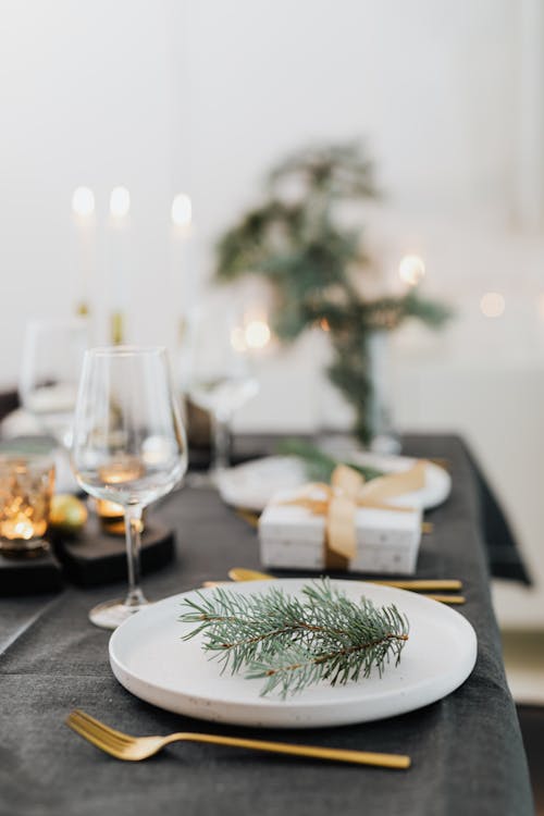 Table Setting for Christmas Dinner