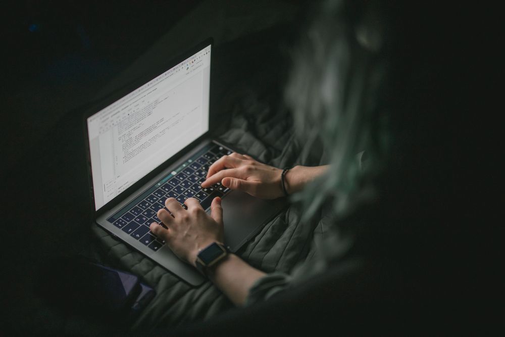 Developer working on website code