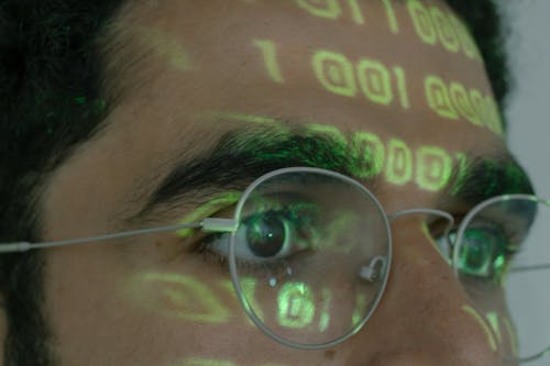 Person Wearing Silver Framed Eyeglasses