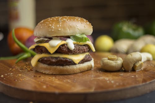 Close-Up Shot of a Mouth-Watering Hamburger