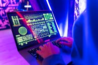 Close-Up Shot of a Person Using a Laptop