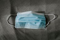 Blue and White Drawstring Pouch