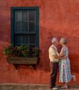 Old Couple Kissing 