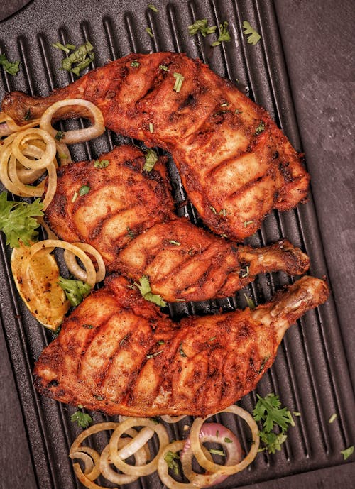 Overhead Shot of Deep Fried Chicken 