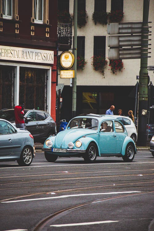 Volkswagen Beetle on a City Road 