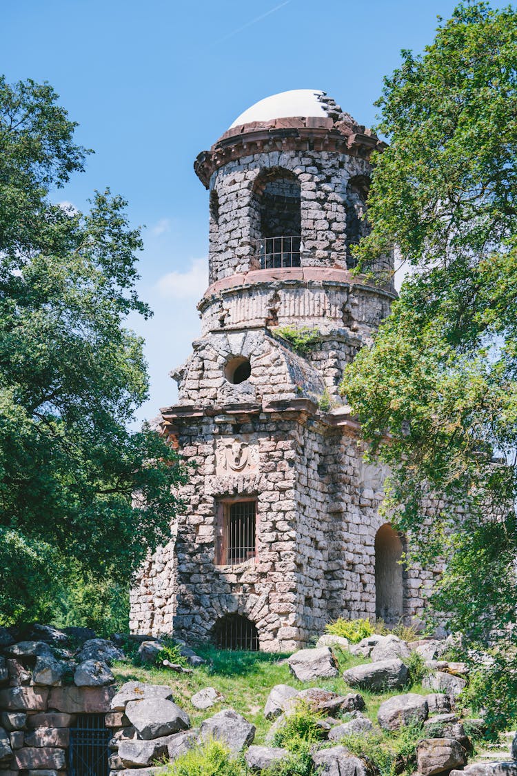 Ancient Brick Castle In Forest