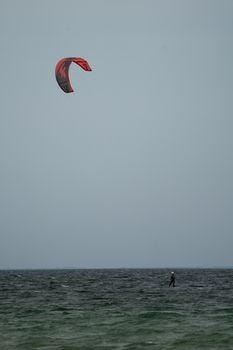 A thrilling kite surfing experience on the open sea at Fehmarn, Germany.