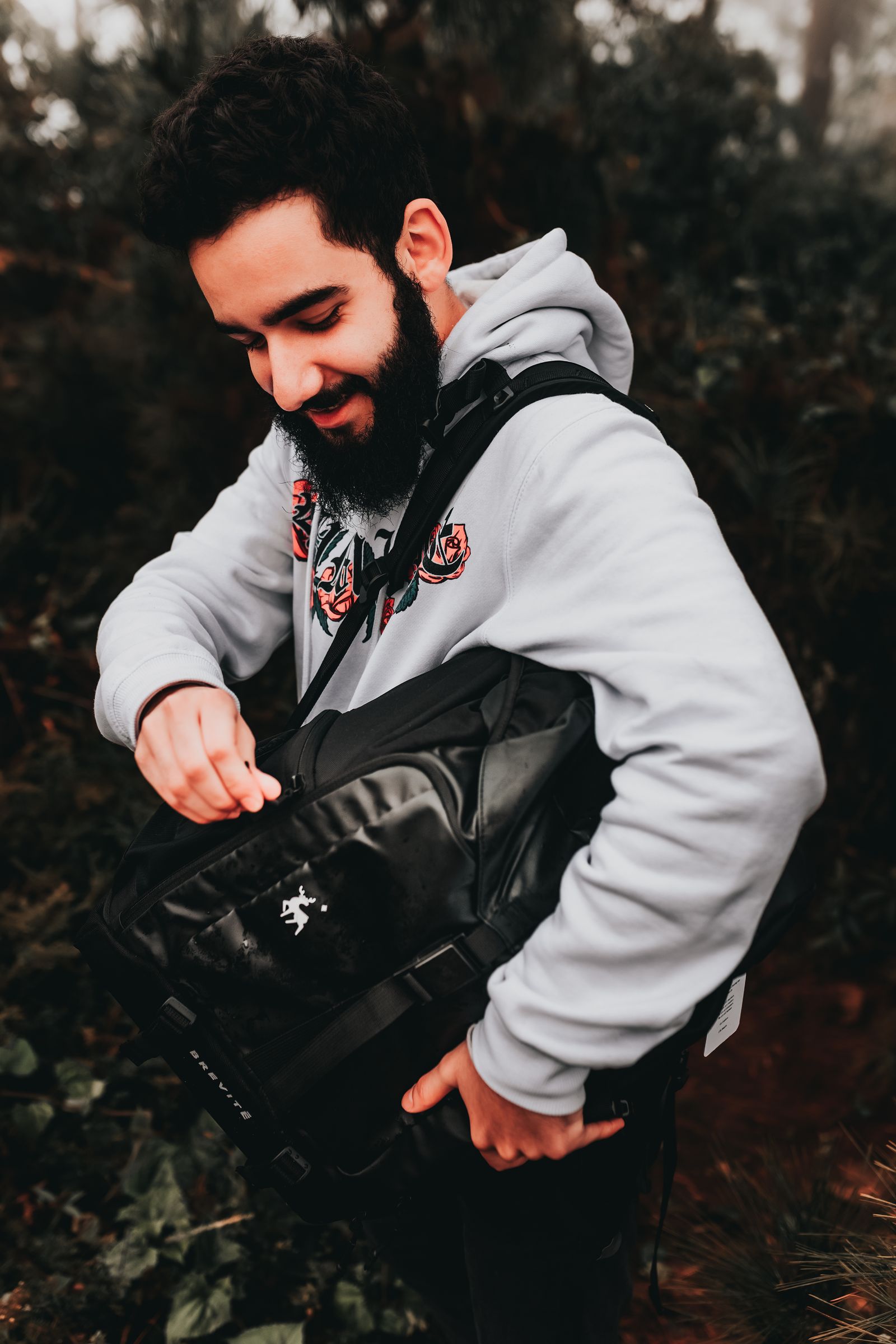 Man wearing a stylish backpack for commuting and travel