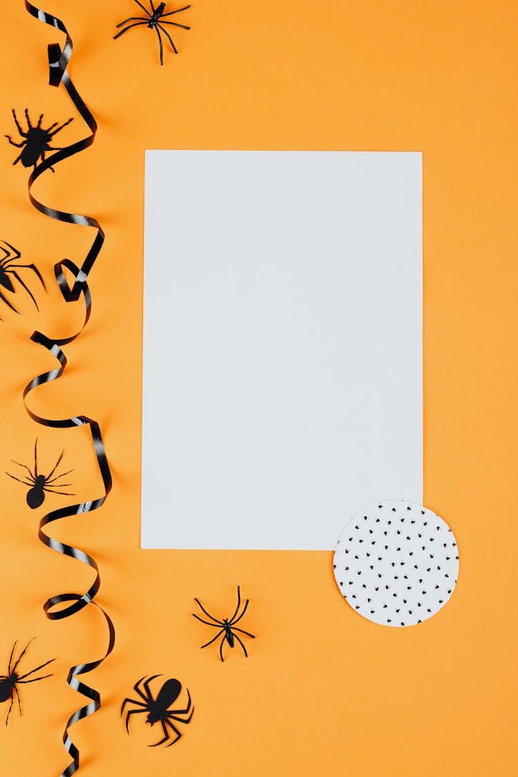 Bright Paper Decoration With Spiders