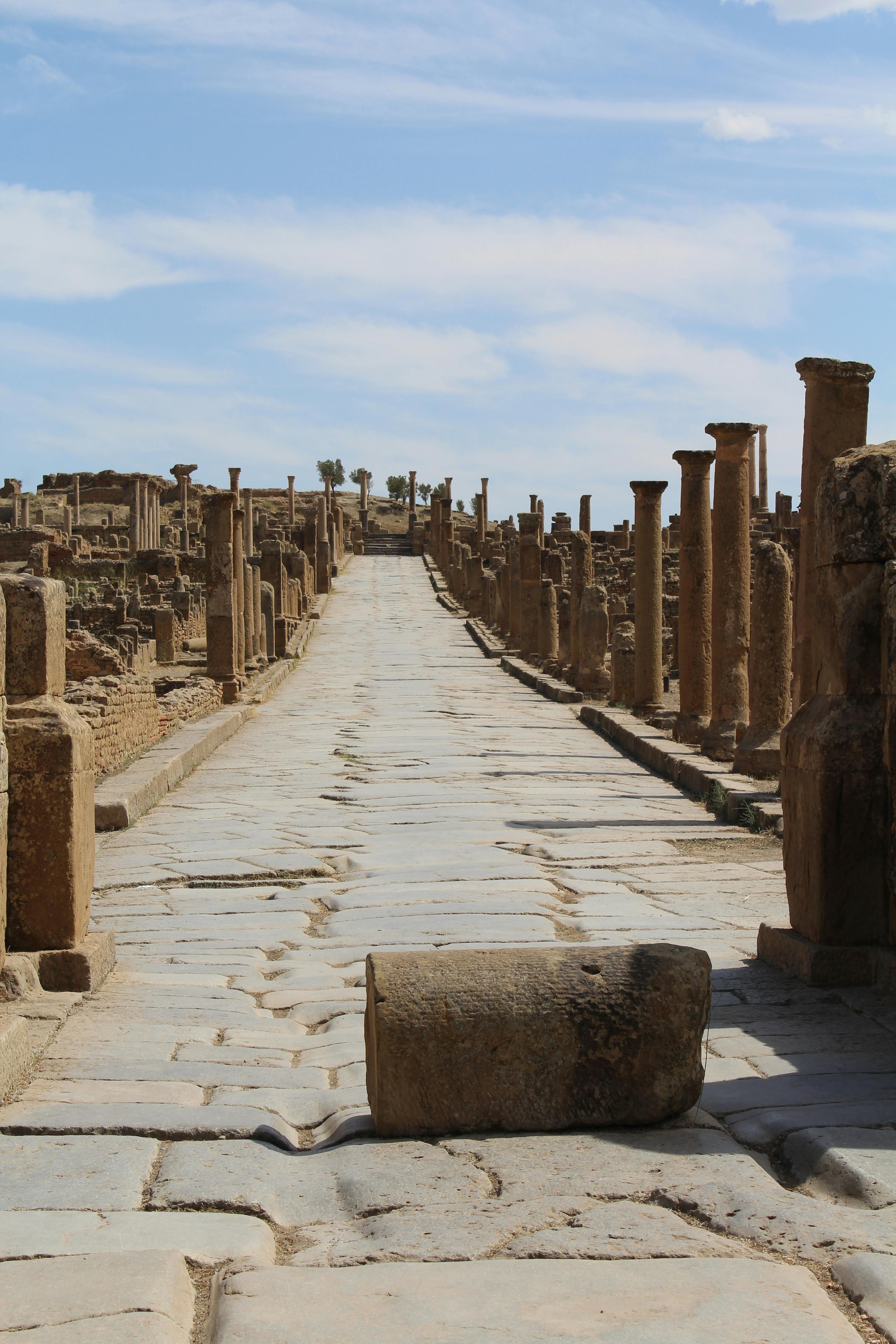 road with columns in ancient city