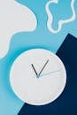 Blue and White Analog Clock