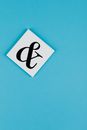 Ampersand on Blue Background