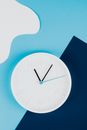 Blue and White Analog Wall Clock