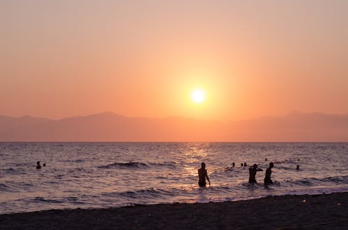 People Swimming in the Beach