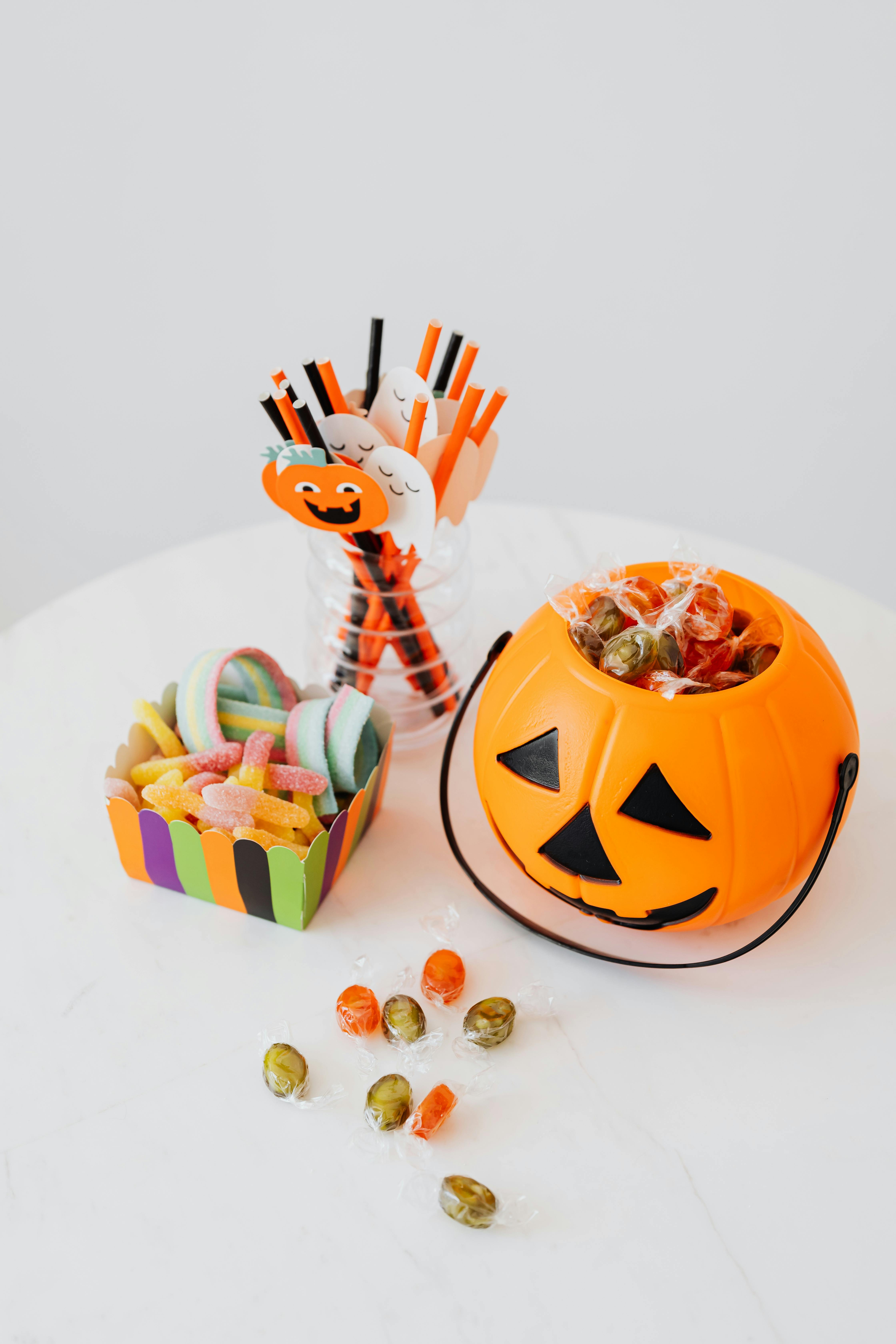 halloween candy and decorations