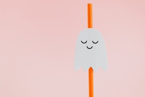 Cute Ghost on a Drinking Straw