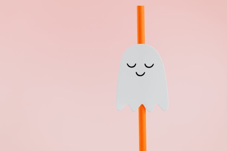 Cute Ghost On A Drinking Straw