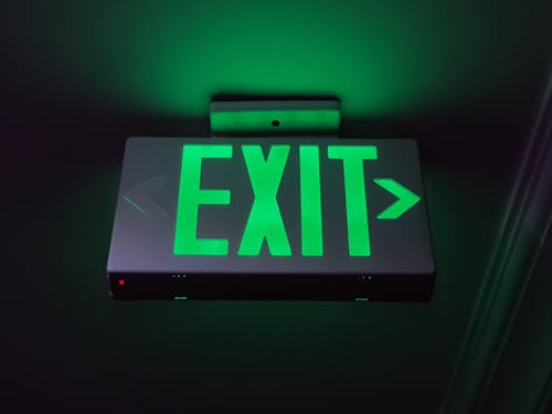 Low Angle Shot of an Exit Signage 