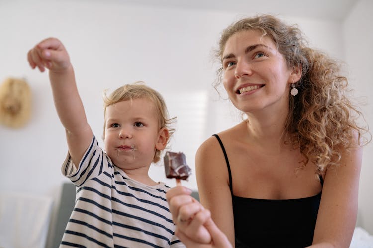 A Child Eating Ice Cream